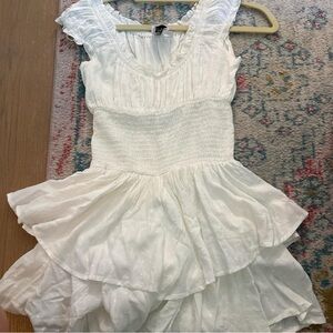 White Ruffled Sleeveless Dress